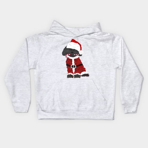 Christmas Labradoodle Santa Claus Kids Hoodie by EMR_Designs